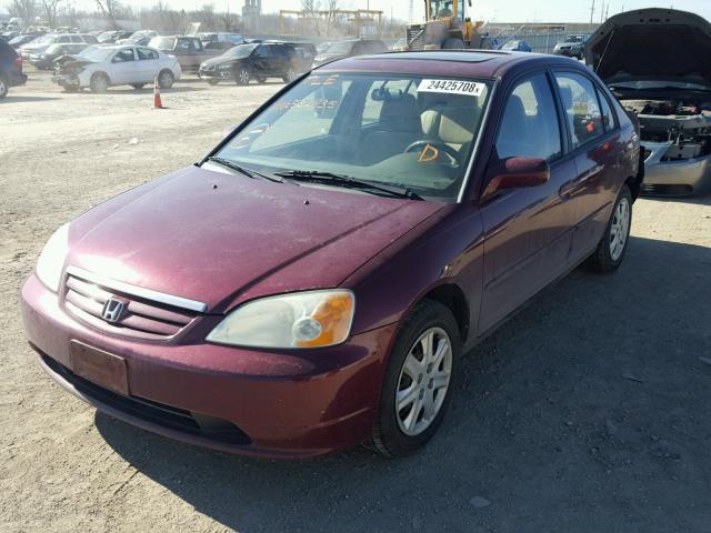 2HGES26713H582935 - 2003 HONDA CIVIC EX მუქწითელი ფოტო 2