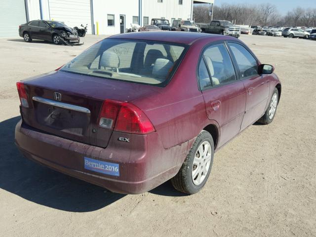 2HGES26713H582935 - 2003 HONDA CIVIC EX MAROON photo 4