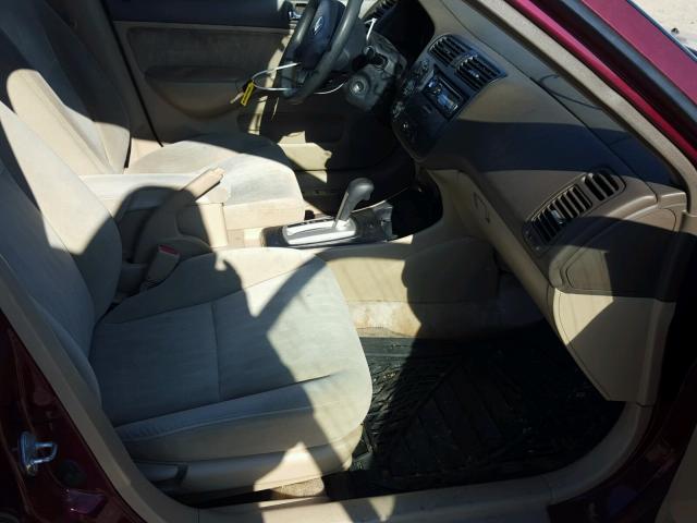 2HGES26713H582935 - 2003 HONDA CIVIC EX მუქწითელი ფოტო 5