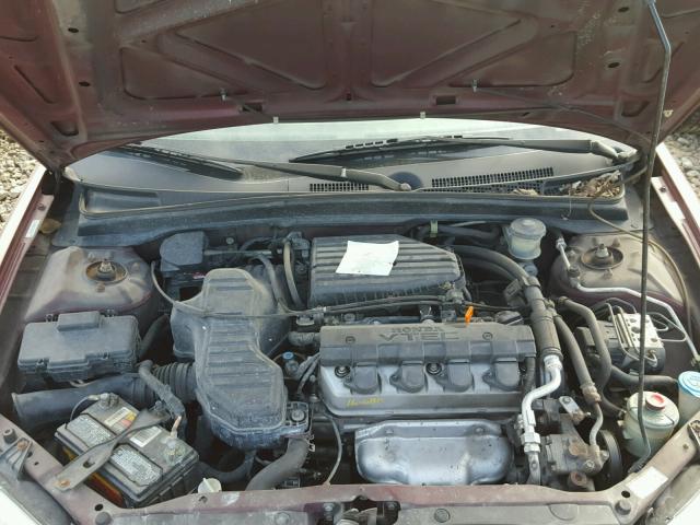 2HGES26713H582935 - 2003 HONDA CIVIC EX მუქწითელი ფოტო 6