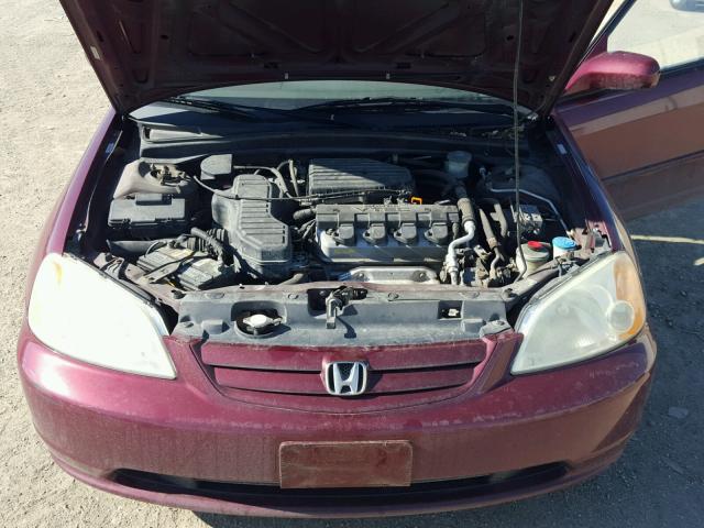 2HGES26713H582935 - 2003 HONDA CIVIC EX მუქწითელი ფოტო 7