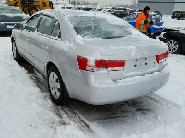 5NPET46C78H329380 - 2008 HYUNDAI SONATA GLS SILVER photo 3