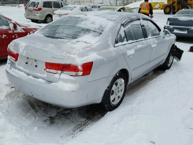 5NPET46C78H329380 - 2008 HYUNDAI SONATA GLS SILVER photo 4