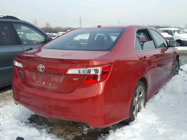 4T1BF1FK4CU635298 - 2012 TOYOTA CAMRY BASE RED photo 4