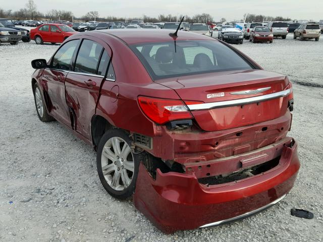 1C3CCBBB8DN612166 - 2013 CHRYSLER 200 TOURIN MAROON photo 3