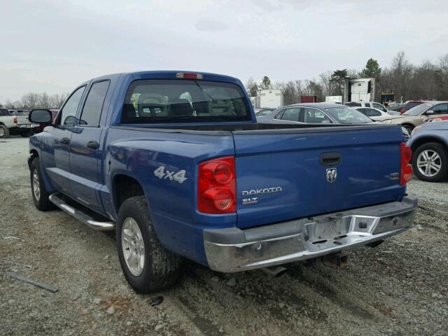 1D7HW48N75S102728 - 2005 DODGE DAKOTA QUA BLUE photo 3