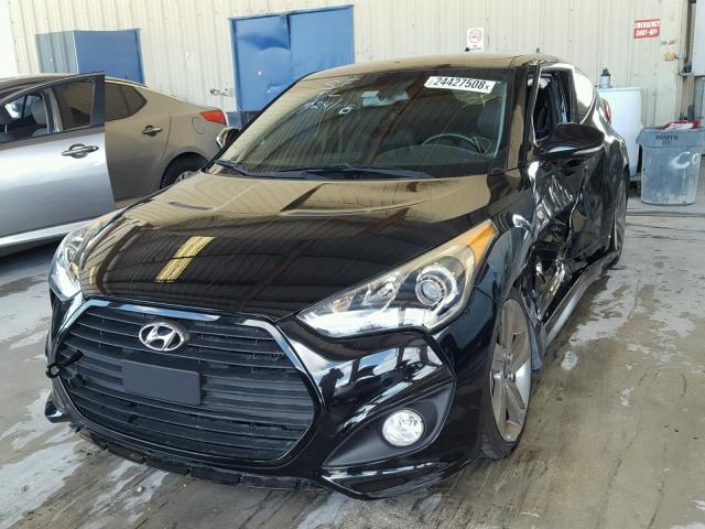 KMHTC6AE6EU203505 - 2014 HYUNDAI VELOSTER T BLACK photo 2