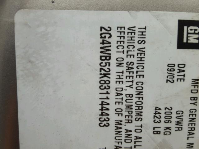 2G4WB52K831144433 - 2003 BUICK REGAL LS 银色 照片 10