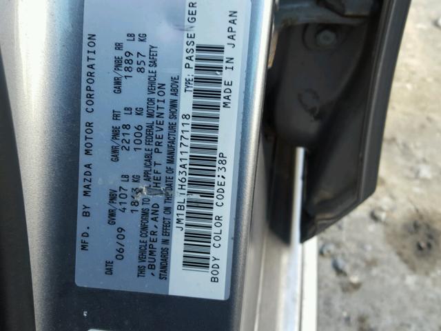 JM1BL1H63A1177118 - 2010 MAZDA 3 S SILVER photo 10