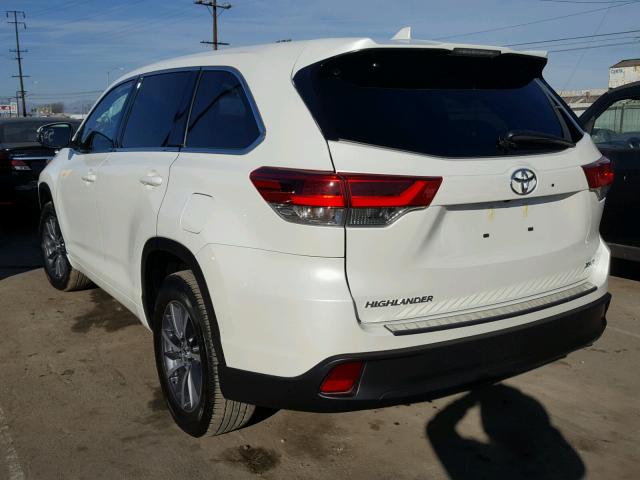 5TDKZRFH5HS518033 - 2017 TOYOTA HIGHLANDER WHITE photo 3