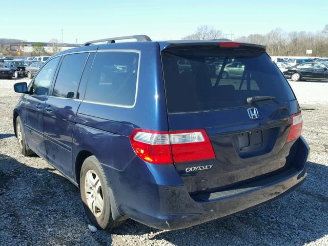 5FNRL38467B045978 - 2007 HONDA ODYSSEY EX BLUE photo 3