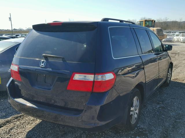 5FNRL38467B045978 - 2007 HONDA ODYSSEY EX BLUE photo 4