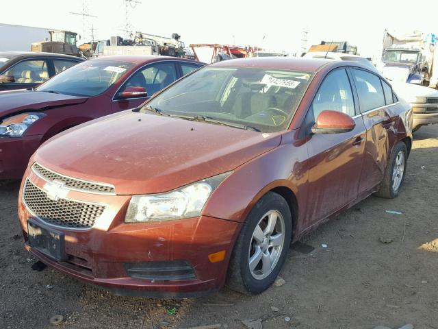 1G1PC5SB9D7203802 - 2013 CHEVROLET CRUZE LT BURGUNDY photo 2