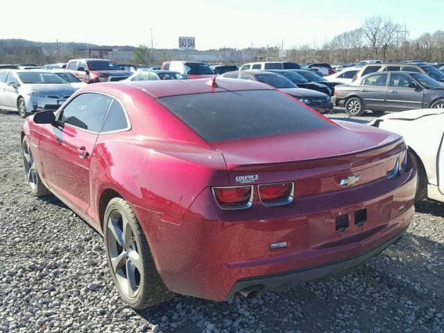 2G1FB1E33D9183766 - 2013 CHEVROLET CAMARO LT MAROON photo 3