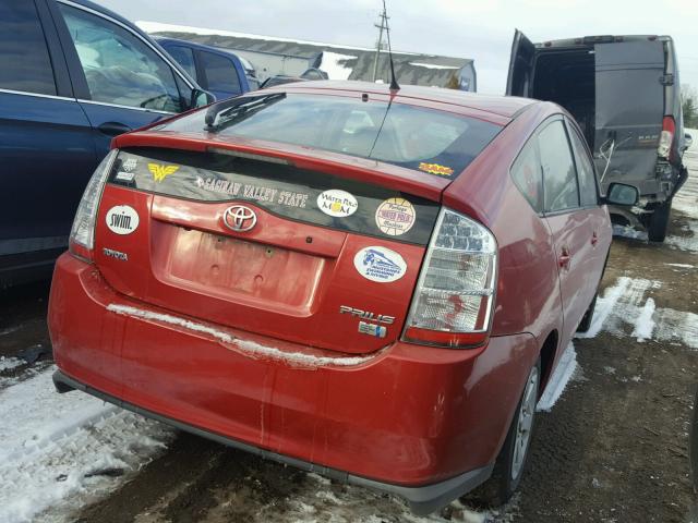 JTDKB20U883359009 - 2008 TOYOTA PRIUS RED photo 4