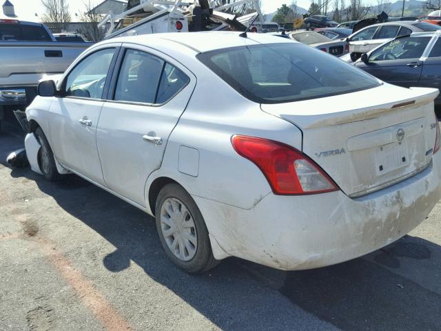 3N1CN7AP2EL877265 - 2014 NISSAN VERSA SV WHITE photo 3