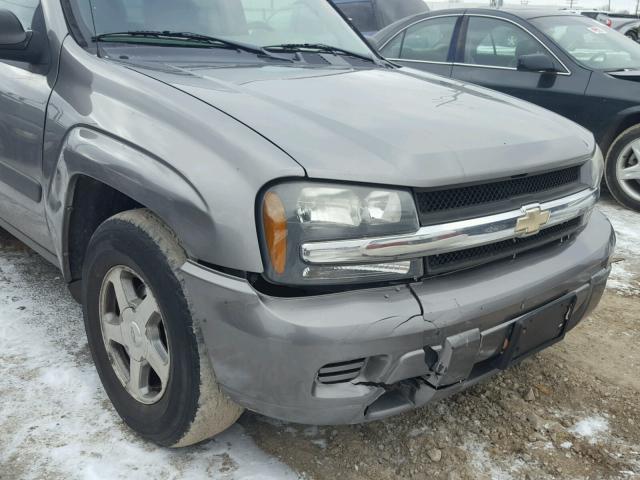 1GNDT13S352317253 - 2005 CHEVROLET TRAILBLAZE GRAY photo 9