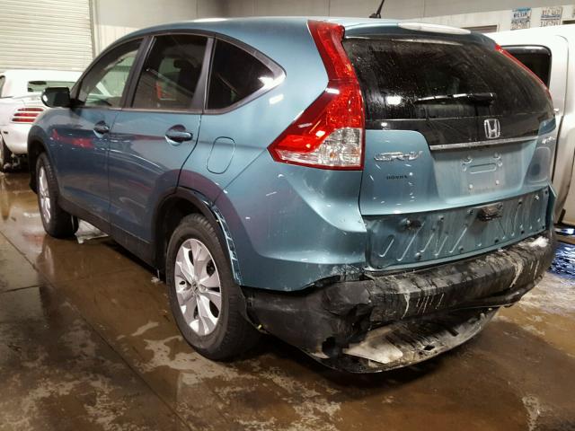 2HKRM4H54EH626972 - 2014 HONDA CR-V EX BLUE photo 3