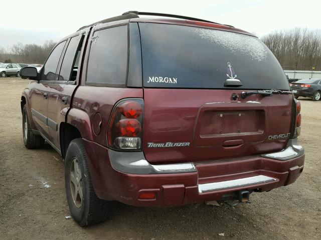 1GNDS13S042349367 - 2004 CHEVROLET TRAILBLAZE MAROON photo 3