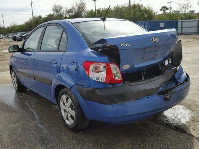 KNADE223296545419 - 2009 KIA RIO BASE BLUE photo 3