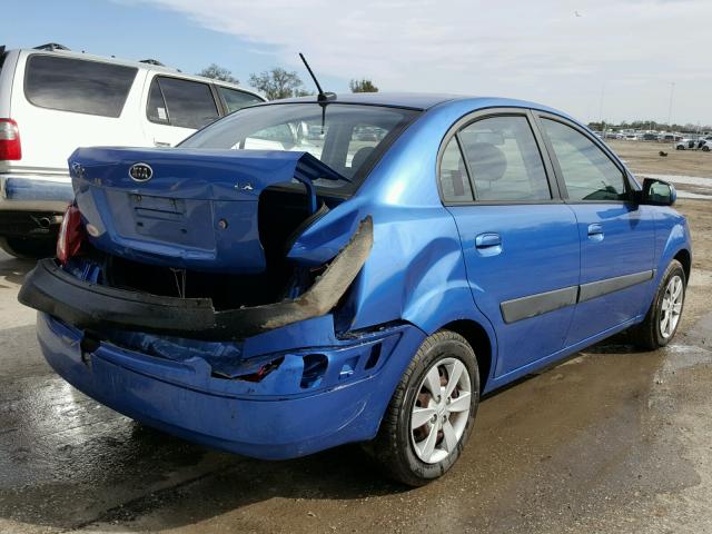 KNADE223296545419 - 2009 KIA RIO BASE BLUE photo 4