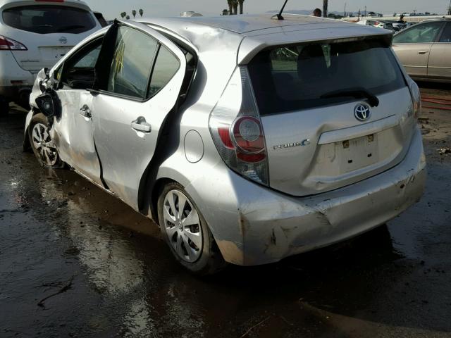 JTDKDTB32E1575191 - 2014 TOYOTA PRIUS C SILVER photo 3