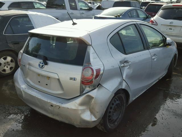 JTDKDTB32E1575191 - 2014 TOYOTA PRIUS C SILVER photo 4