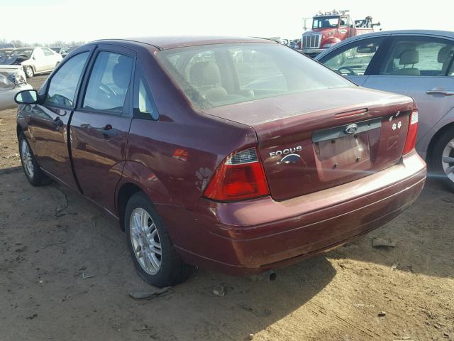 1FAFP34NX7W183563 - 2007 FORD FOCUS ZX4 MAROON photo 3