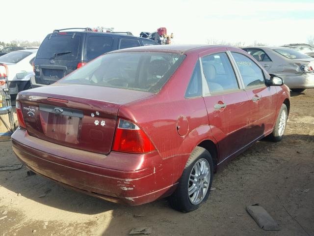 1FAFP34NX7W183563 - 2007 FORD FOCUS ZX4 MAROON photo 4