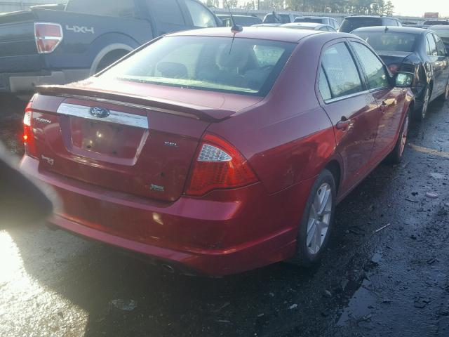 3FAHP0JG0AR287311 - 2010 FORD FUSION SEL RED photo 4