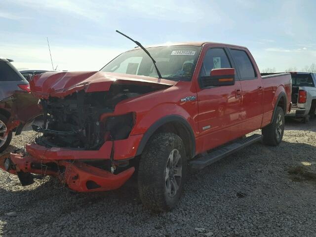 1FTFW1ET6DKF90832 - 2013 FORD F150 SUPER RED photo 2