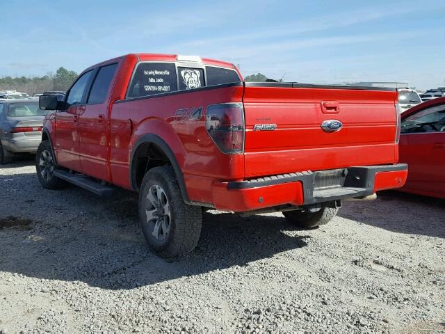 1FTFW1ET6DKF90832 - 2013 FORD F150 SUPER RED photo 3