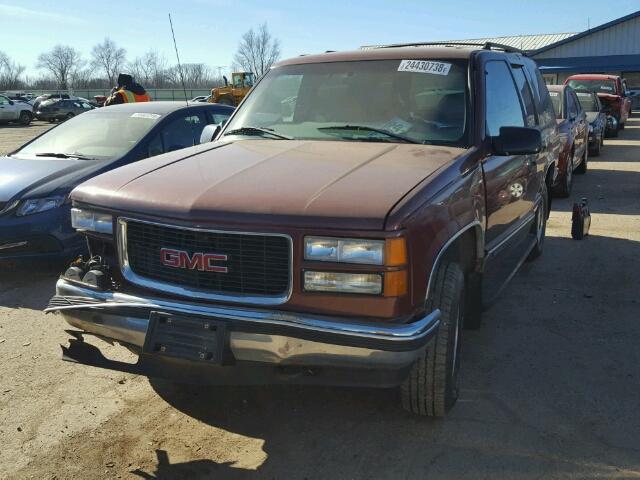 1GKEK13R7WR504764 - 1998 GMC YUKON MAROON photo 2