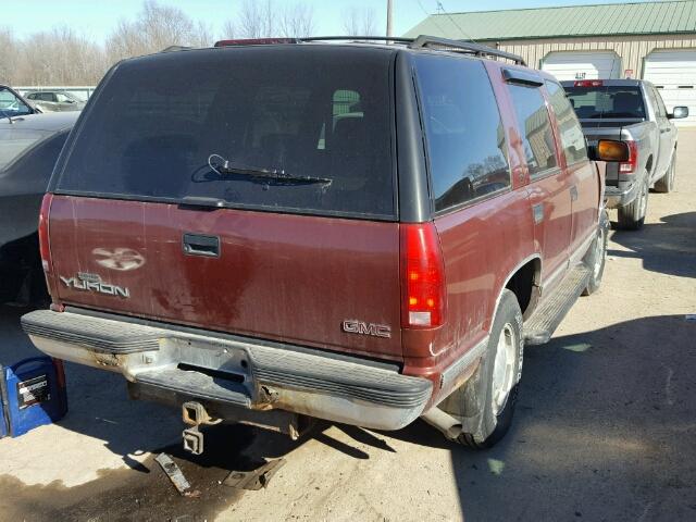 1GKEK13R7WR504764 - 1998 GMC YUKON MAROON photo 4