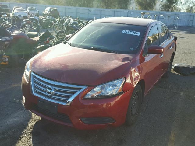 3N1AB7AP6DL762117 - 2013 NISSAN SENTRA S RED photo 2