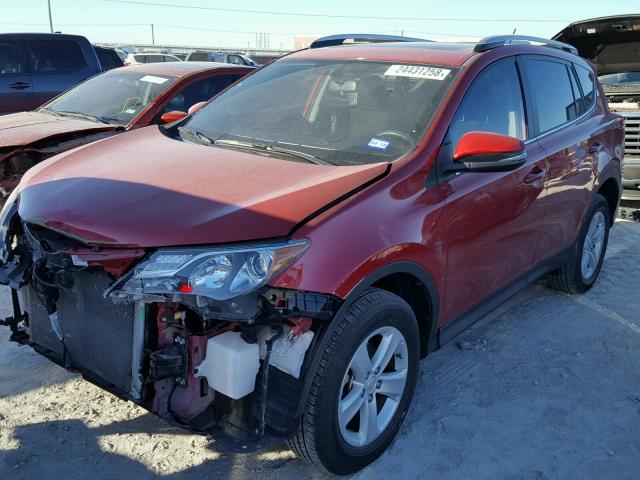 JTMWFREV1D5003161 - 2013 TOYOTA RAV4 XLE RED photo 2