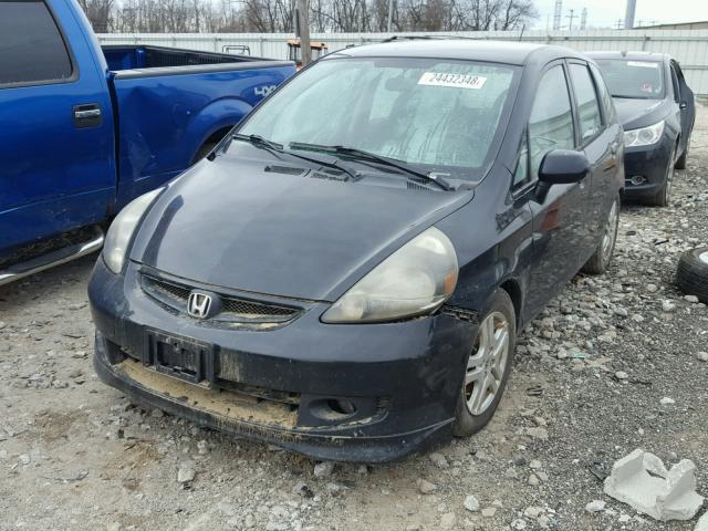 JHMGD37688S007162 - 2008 HONDA FIT SPORT BLACK photo 2