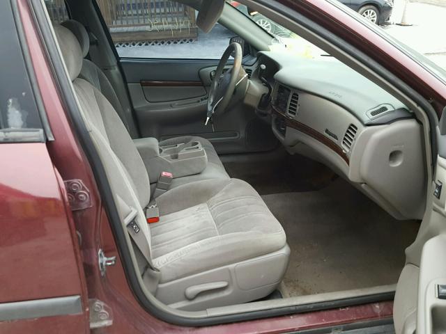 2G1WF52E029147371 - 2002 CHEVROLET IMPALA BURGUNDY photo 5