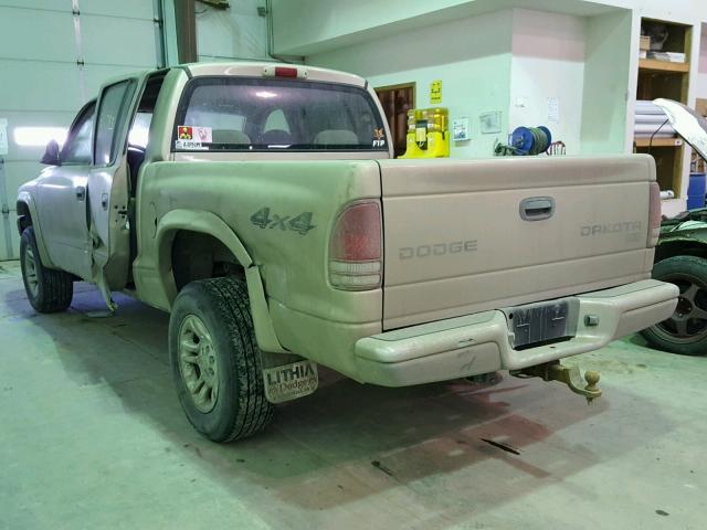 1D7HG48NX3S106105 - 2003 DODGE DAKOTA QUA TAN photo 3