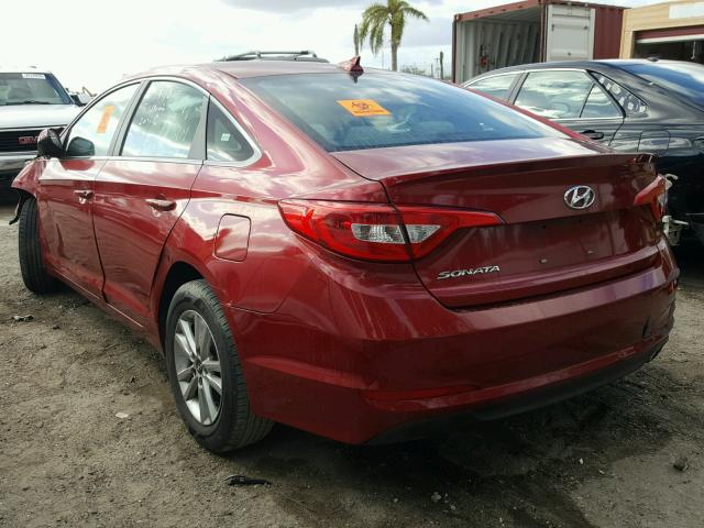 5NPE24AF8FH065264 - 2015 HYUNDAI SONATA SE RED photo 3