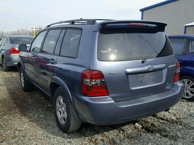 JTEDD21A470164270 - 2007 TOYOTA HIGHLANDER BLUE photo 3