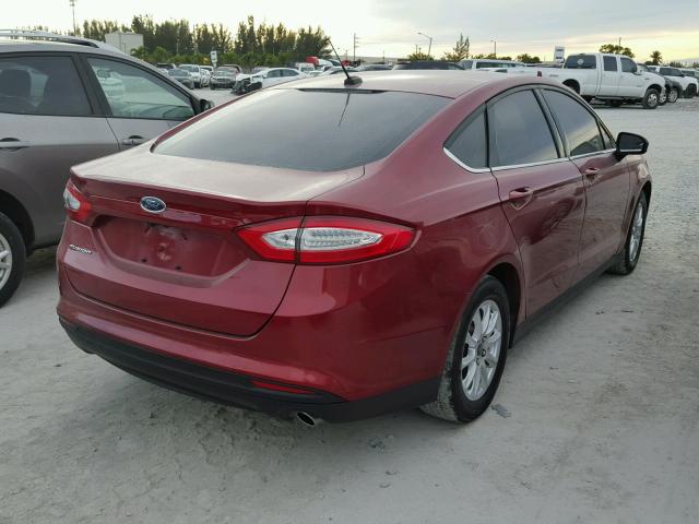 3FA6P0G70GR169931 - 2016 FORD FUSION S BURGUNDY photo 4