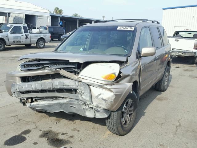 2HKYF18584H623902 - 2004 HONDA PILOT EXL BROWN photo 2