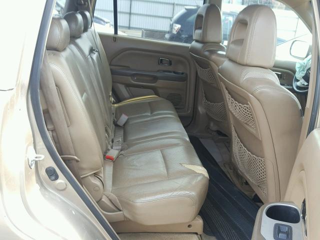 2HKYF18584H623902 - 2004 HONDA PILOT EXL BROWN photo 6