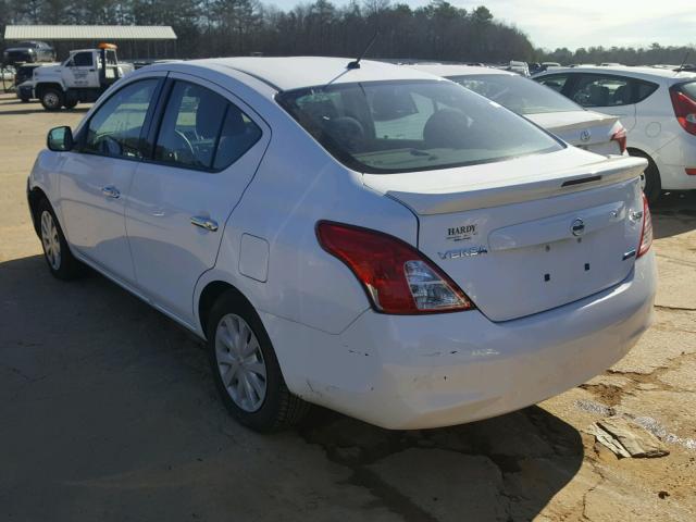 3N1CN7AP6EL865958 - 2014 NISSAN VERSA S WHITE photo 3