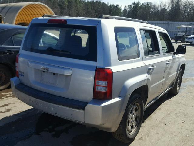 1J4NF2GB8AD601393 - 2010 JEEP PATRIOT SP SILVER photo 4