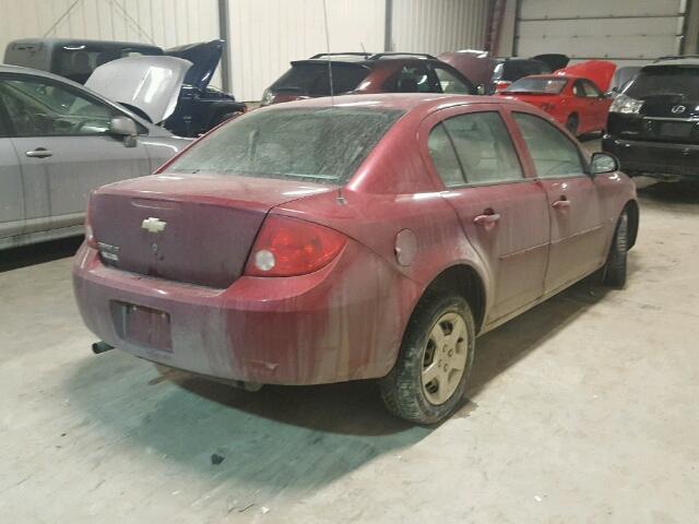 1G1AL55F387104967 - 2008 CHEVROLET COBALT LT RED photo 4