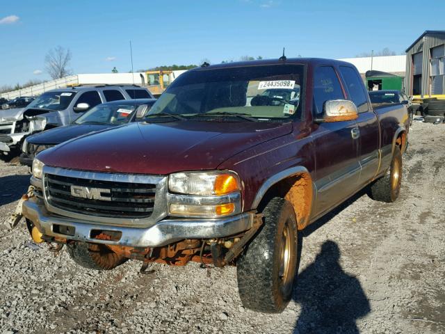 2GTEK19T731342735 - 2003 GMC NEW SIERRA MAROON photo 2