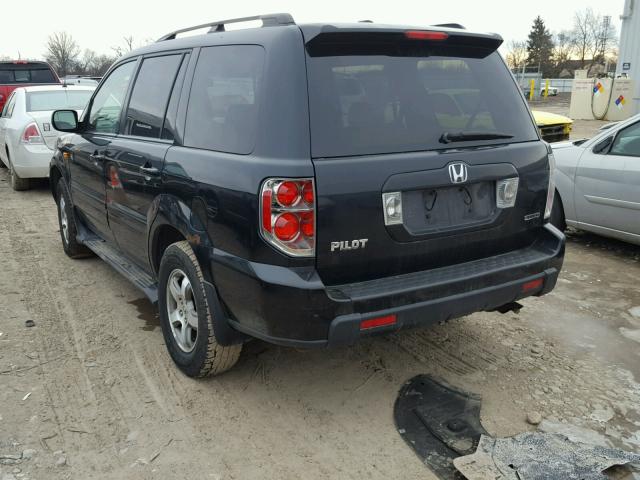 2HKYF18566H555344 - 2006 HONDA PILOT EX BLACK photo 3