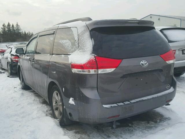 5TDZK3DC0ES455376 - 2014 TOYOTA SIENNA BAS GRAY photo 3